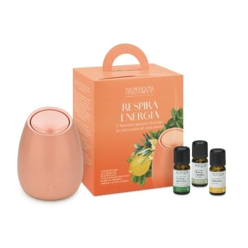 Nasoterapia Kit "Respira Energia" con diffusore a ultrasuoni Bloom Peach e 3 oli essenziali