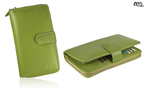 Image of Big Fat RFID Blocking Leather Organizer Checkbook Wallets For Women - Clutch
