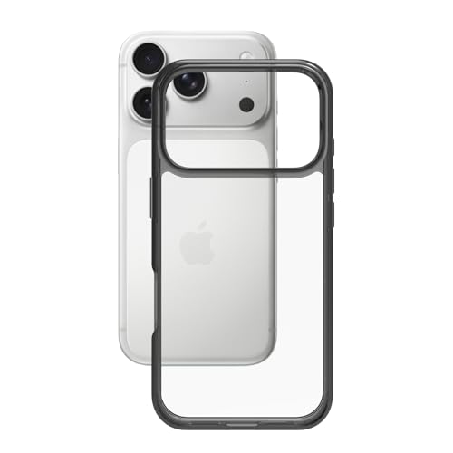 Image of RIGGEAR Shockproof Clear Hybrid Armor Back Cover Case for iPhone 17 Pro (Clear-Black Bumper and Transparent PC)