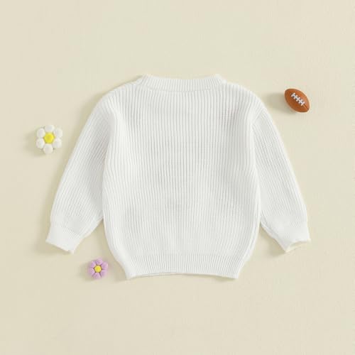 Toddler Baby Girl Football Outfit Game Day Rugby Long Sleeve Sweater Flared Knit Sweatshirt Cute Fall Clothes4