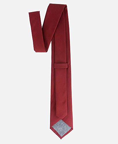 Image of Kebocis Mens Solid Color Cotton Necktie for Men