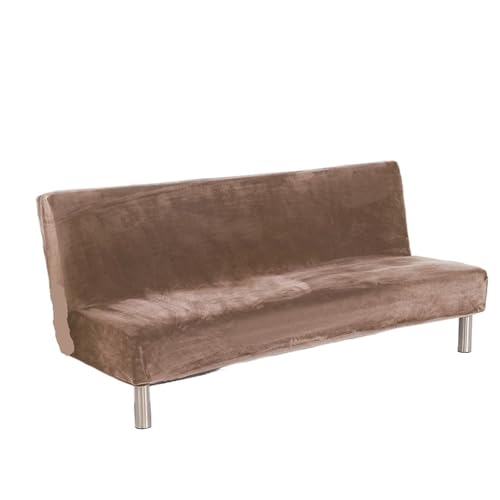Funda para sofá sin brazos Funda de sofá cama sin brazos felpa terciopelo, funda asiento plegable, fundas elásticas modernas, Protector elástico for hogar y Hotel(Color 3,Z Size 150-185 cm)