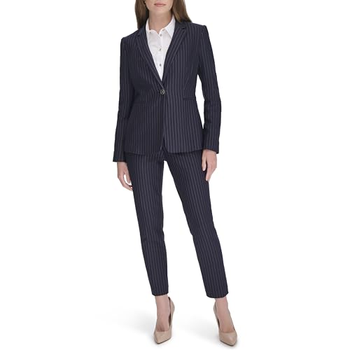 Tommy Hilfiger Women's Pinstripe Puff Sleeve Blazer2
