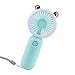 NAKYLUCY Przenośny wentylator z oświetleniem LED, mini wentylatory z oświetleniem LED, ręczny, regulowany, ładowany przez USB wentylator z lampką nocną LED, dla dzieci, dorosłych, domu, biura, na zewnątrz