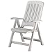 Produktbild Tomaino -Gartenstuhl Klappbar aus Kunststoff - gartensessel wetterfest hochlehner 5 Positionen mit Armlehnen - Komfort und Entspannung für Balkon, Terrasse und Outdoor (Weiß)