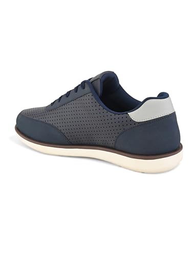Image of San Frissco Men's Perforated Sneaker Casual Lace-Up Shoes | Soft Cushioned Footbed with TPR Sole | Comfortable and Trendy Casual Shoes for Office and College