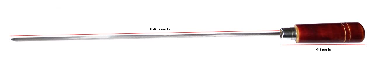 Prime Bakers and Moulders Tandoor Tikka Kebab Grill skewers for Barbecue, 18 inch Long - 3 Pieces