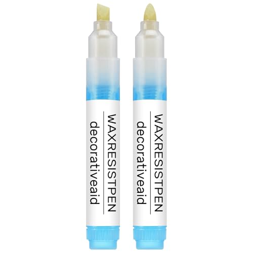 Marspark 2 Set Wax Resist Pens for Pottery Glaze Refillable Ceramic Pens for Decorating Under Pottery Bisque Not Contain Wax