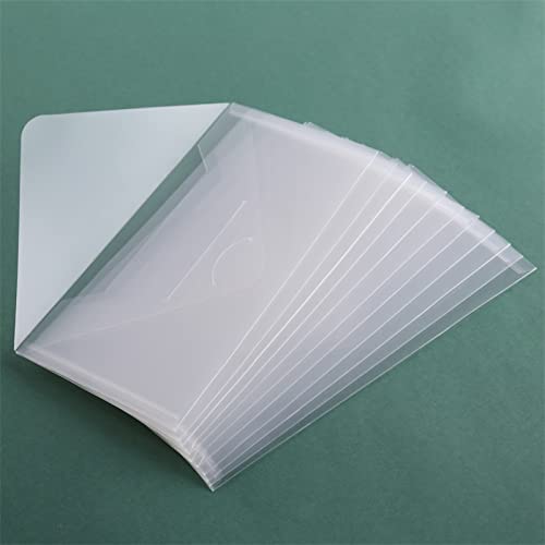 Image of 10 PCS 4.5''x9.5'' Clear Storage Envelopes Pockets Resealable Plastic Bags for Cutting Dies Stencil Album Stamp Crafts DIY Scrapbooking Paper Craft Cards Storage Clear Envelope