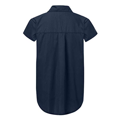 Blusa feminina Limsea com estampa solta e botão, 4 - Navy, Small