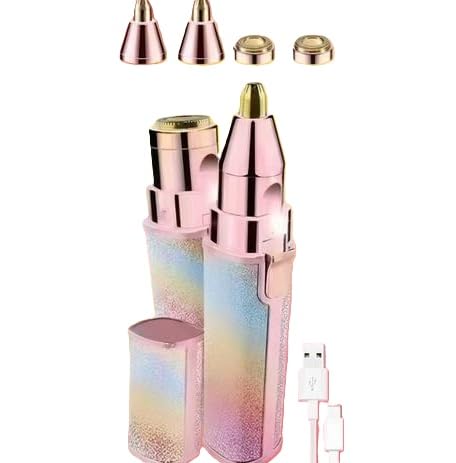 Women Electric Facial Hair Remover with USB Charging 2 in 1 Eyebrow and Lip Trimmer Machine Multi-image-15
