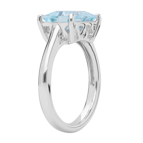 Blue Aquamarine Rings for Women 925 Sterling Silver/10K/14K/18K Gold Moissanite Accent Engagement Promise Rings for Her Personalized2