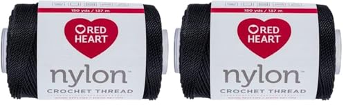 Image of Red Heart Crochet Thread Black Crochet - 2 Pack of 0 - Nylon - Size 18-150 Yards - Knitting /Crochet