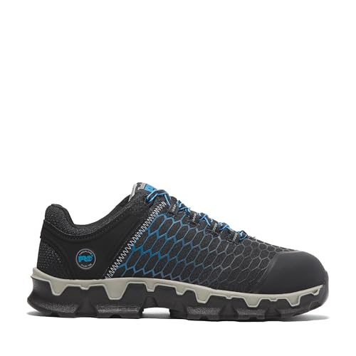 Timberland PRO Timberland PRO Men's Powertrain Sport Alloy Safety Toe Industrial Athletic Work Shoe, Black/Blue-2024 New, 11 W
