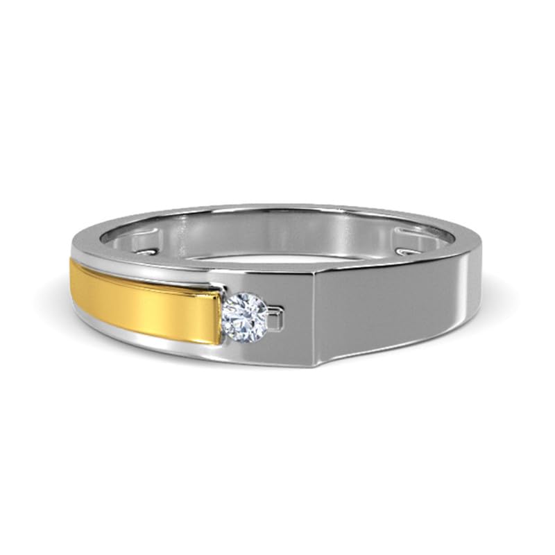 Image of KISNA 18K BIS Hallmark Pure Yellow Gold & SI Real Diamond Jack Diamond Ring For Mens Size 22