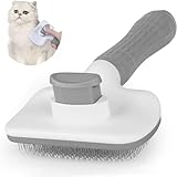Dog Brush,Cat brush, Super Easy to Clean Dog Hair Brush, Cat Brushes for Short Haired Cats,Dog Brushes for Shedding Large dog（Grey）
