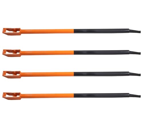 Image of Mytee Products 4 Pack 40 inch Combination Winch Bar for Flatbed Trailer - Black & Orange Powder Coated Carbon-Steel Combo Winch Bar with Non-Slip Handle & Square Head for Chain Lever Binders