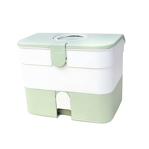 OHPHCALL 箱 のオーガナイザーと保管 常備 ケース 家庭用補助ケース 大きなコンパートメントの丸 容器 バニティオーガナイザートレイ 携帯用医療ケース 応急処置ケース Pp Green