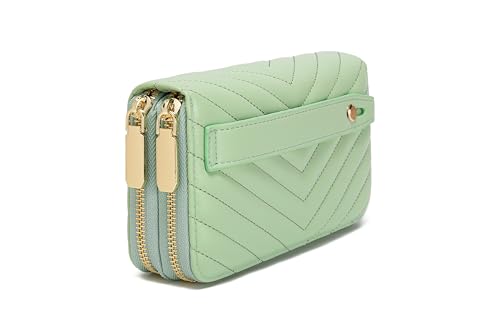 Image of Daisy Rose Dual Zipper Phone Clutch and Wallet for Women - RFID Blocking, PU Vegan Leather Multi-Card Organizer
