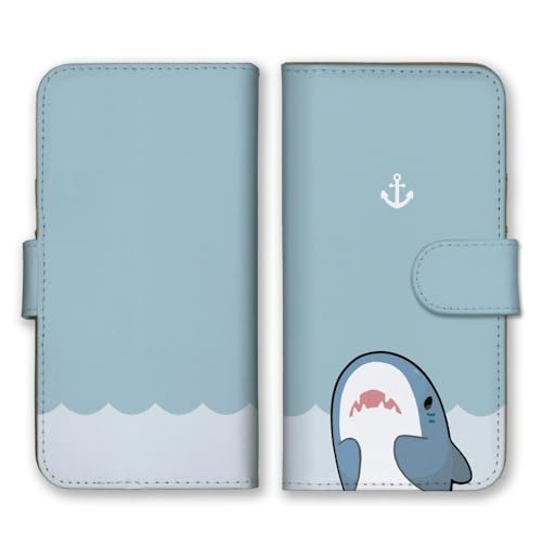 Google Pixel 8a 用 ケース 手帳型 グーグルピクセル8a スマホケース サメ ホホジロザメ アオザメ さめ 鮫 イラスト ゆるい かわいい 可愛い カラー05