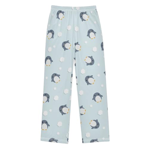 ZZXXB Penguin Snowball Boys Long Pants Soft Trousers Elastic Waist Kids Lounge Bottoms with Pockets S-XL