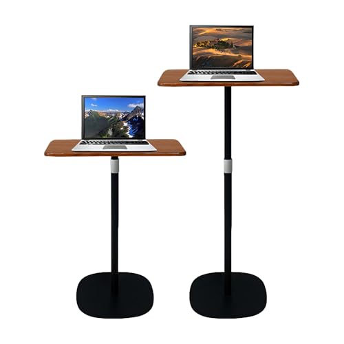 Sonhomay Laptop Floor Stand, Portable Standing Desk 3 Heights Adjustable 18.5“- 47.2“ Stylish Movable Ergonomic Workstation Projector Stand for Home Office Classroom Meeting Room Black