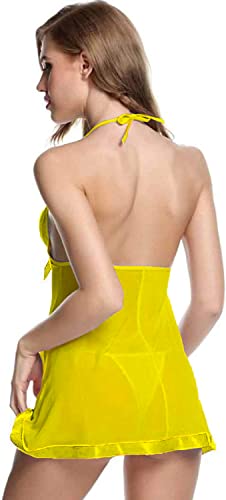 Image of Women Babydoll Lingerie with G -String Panty