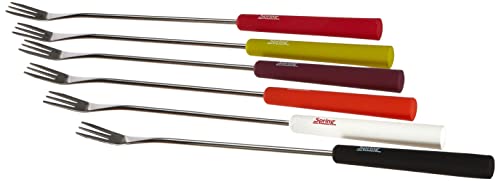 Spring 2890260606 Käsefondue-Gabeln Basic bunt 6 Stück, Edelstahl, silber, 2 x 12 x 27,5 cm