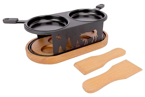 Cosy & Trendy Raclette-Gerät oval aus Edelstahl + 2 Spatel, für 2 Personen, Schwarz Cosy & Trendy Raclette-Gerät oval aus Edelstahl + 2 Spatel, für 2 Personen, Schwarz