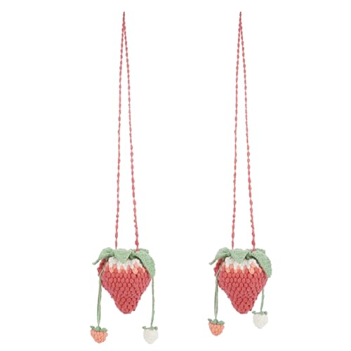 Image of Minache Women Mini Fruit Knitting yarn Crochet Crossbody Shoulder Bag Coin Purse