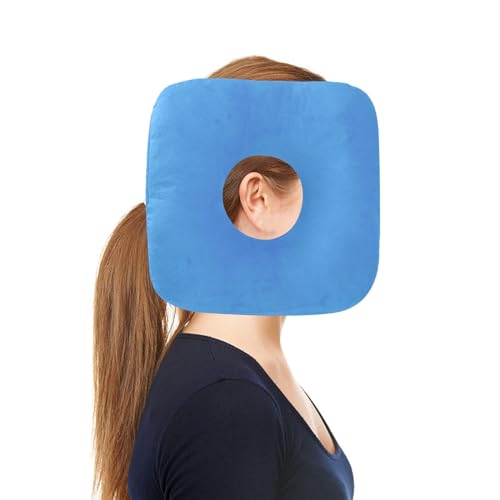Almohada de piercing con agujero, para oreja contra dolores de oído, cojín donut, cojín para orejas, cojín cervical para personas que duermen de lado, anillo para dormir para personas que duermen de