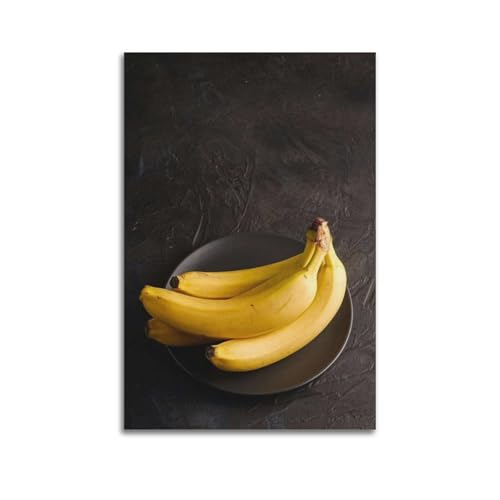 Poster bananes sur assiette moderne pour décorer un salon accueillant