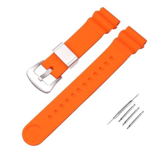 Bracelet sport Seiko n° 5 Abalone étanche en silicone orange pour vos activités nautiques