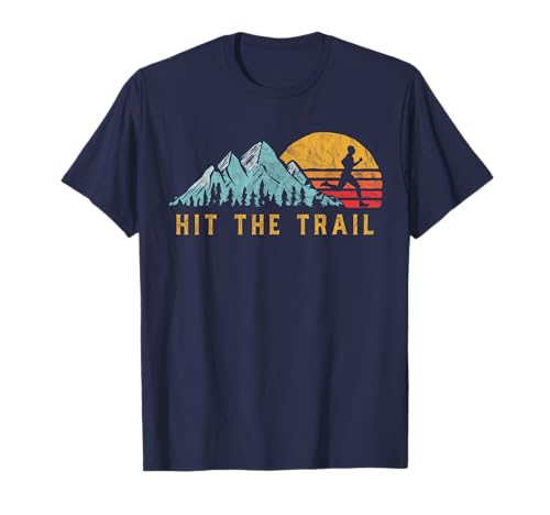 Hit The Trail, Runner Retro Style Vintage Running Graphic T-Shirt