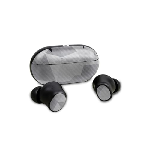 Image of Carbon Fiber Skin Compatible with Beats Solo Buds - Gray Polygon - Premium 3M Vinyl Protective Wrap Decal Cover - Easy to Apply | Crafted in The USA by MightySkins