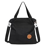 Crossbody Cloth Purses Womens Casual Canvas Shoulder Bags Satchel Travel Tote Handbags Black