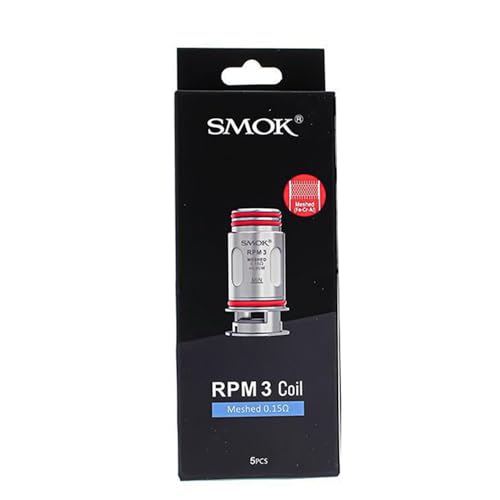 SMOK RPM 3 Ersatz-Mesh-Coils 0.15ohm (40-80W) für DL-Dampfen - Kompatibel mit RPM 5/Pro, Nord 5, RPM 85/100, Nord GT Kits - Kein Nikotin, 5er-Pack