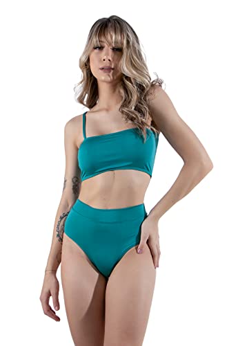 Biquini Top Hot Pants Cintura Alta Verão Summer (G, Verde Turquesa)