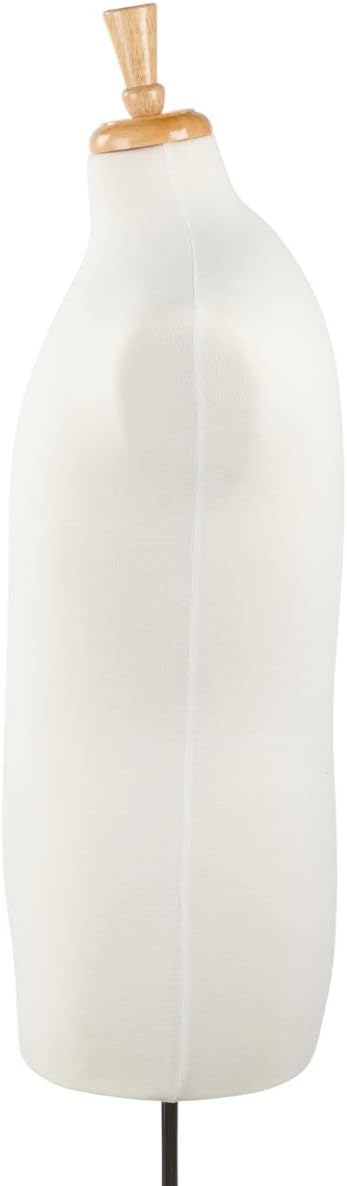 SSWBasics Male Off-White Jersey Suit Form - Includes Base, Form, and Finial - Size 38 (Shoulder 18" Chest 37 1/2" Waist 34" Hips 40" 29"H) - Base Adjusts from 33.5” to 42” - Pinnable Jersey Suit Form,