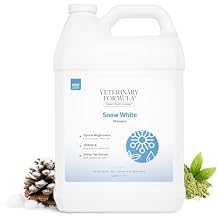 Veterinary Formula Smart Coat Complex Snow White Shampoo for Dogs and Cats, 128 Fl oz / 1 Gal Gently Remove Stains & Yellowing Without Bleach/Peroxide Cleans, Deodorizes & Brightens White Coats