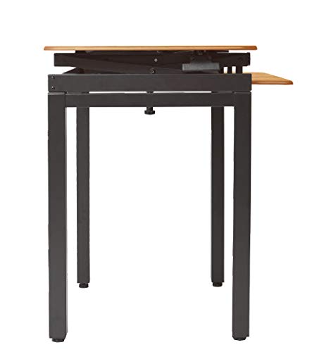 Rocelco 46" Large Height Adjustable Standing Desk With Floor Stand And Triple Monitor Mount Bundle | Quick Sit Stand Up Tabletop Riser | Retractable Keyboard Tray | Teak/Black (R Dadrt-46-Fs-Dm3) #TOP5
