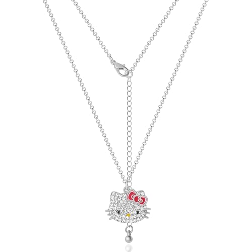 Hello Kitty Sanrio Pave Pendant Necklace 16"+3" - Official License Necklace Jewelry3