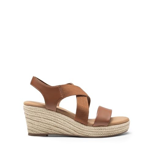Image of DREAM PAIRS Womens Platform Espadrilles Wedge Sandals, Slip on Elastic Ankle Strap Sandals for Women Casual Dressy Summer