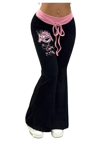 Amazon.com: SOLY HUX Women's Goth Flare Pants Grunge Pants Flare