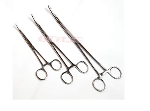 Cynamed-Set of 3 Pean HEMOSTAT Forceps Curved 6