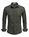 COOFANDY Men's Dress Shirts Solid Long Sleeve Wrinkle-Free Formal Shirt Business Casual Button Down Shirts Olive Green