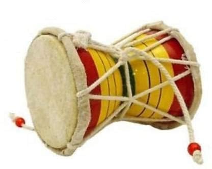 SUBHARTI Wooden Damru, Traditional Handmade Damru for Shivratri & Puja, Indian Hand Percussion Instrument, 10 CM-image-43