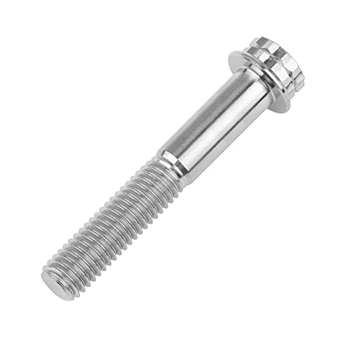 Image of Titanium Flange 12 Point Head M8 x15 20 25 30 35 40 45 50 55 60 65mm Screw Bolt Pack of 4 (M8x45mm, Normal Titanium)