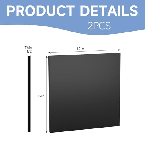 Láminas de plástico HDPE 2 piezas 12x12x1/2 pulg miniatura 2
