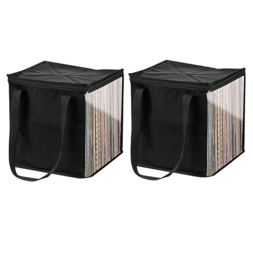 Xijobido Bolsa De Transporte para Discos De Vinilo | Caja De Almacenamiento para Discos De Vinilo | Bolsas De Almacenamiento De Álbumes para Discos De Vinilo | Estuche para Transporte De Discos